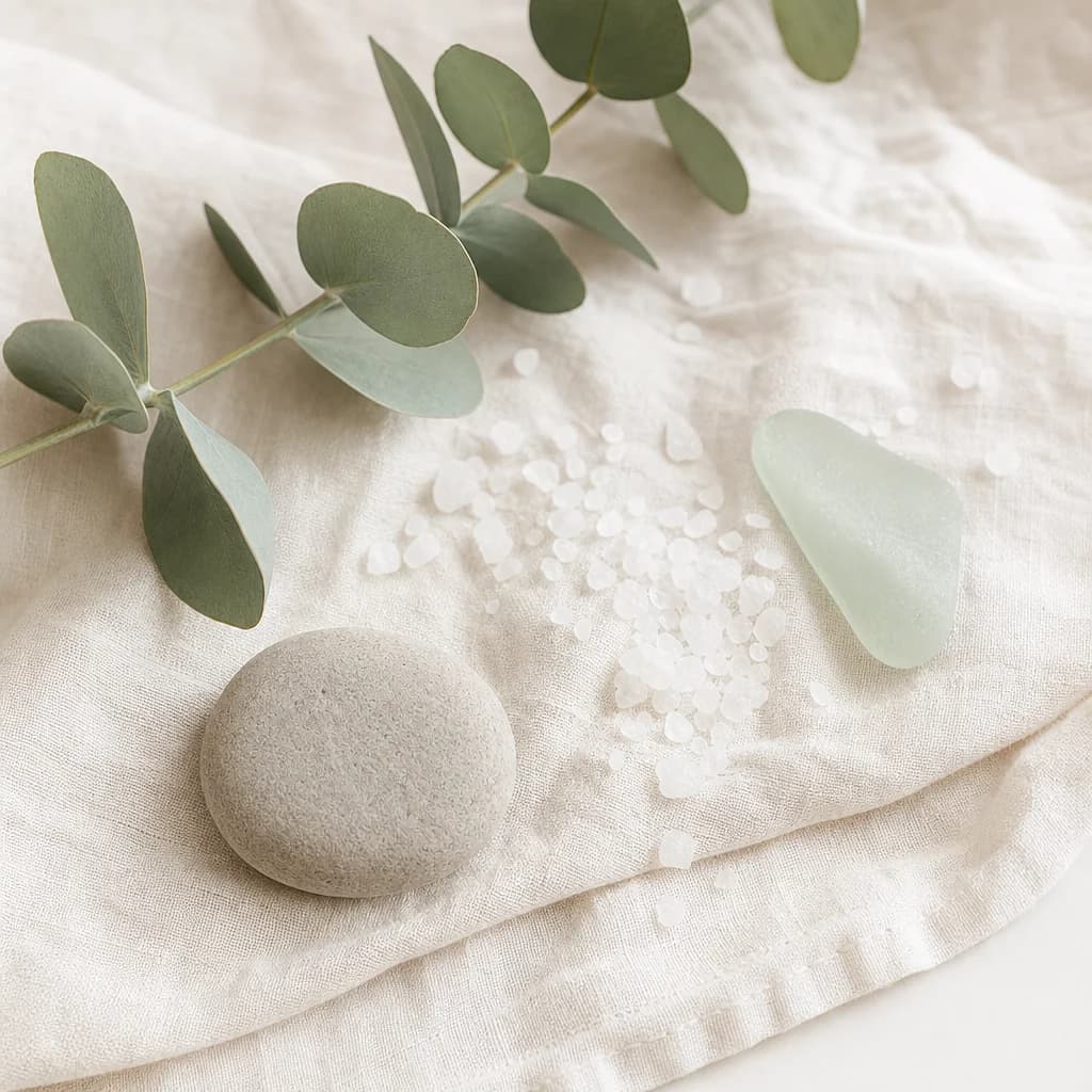 Sea botanicals on linen